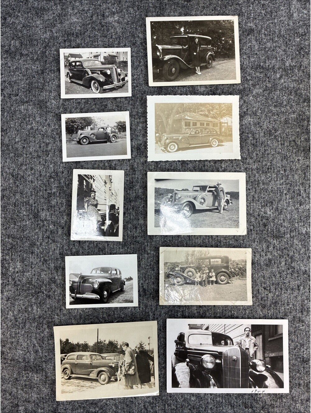1930s 1940s automobile Snapshot Photo Sedan Car Couple Real Photo Lot Buick Chev